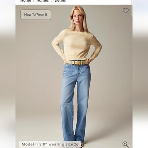 J.Crew 96 Full Length Slim Wide Leg Jeans Eliz Wash 28